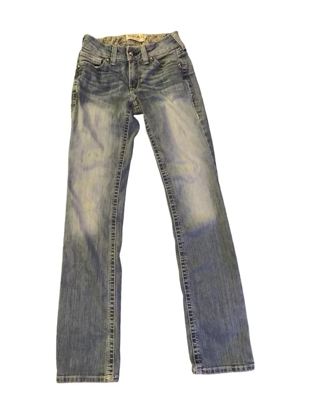 25L /27x 34 Ariat REAL Denim Tall Long Women's Mid-Rise Straight Jeans Rainstorm